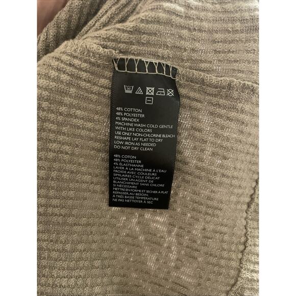 FP Beach World Traveler Cowl Neck Split Back Knit Pullover Sweater Taupe Size M - Picture 6 of 6